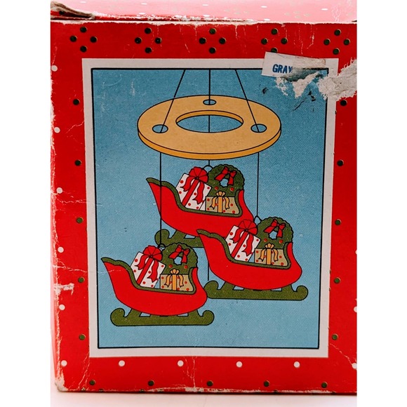 Vintage Porcelain Russ Berrie and Company Holiday Sleigh Wind Chime - Picture 5 of 6